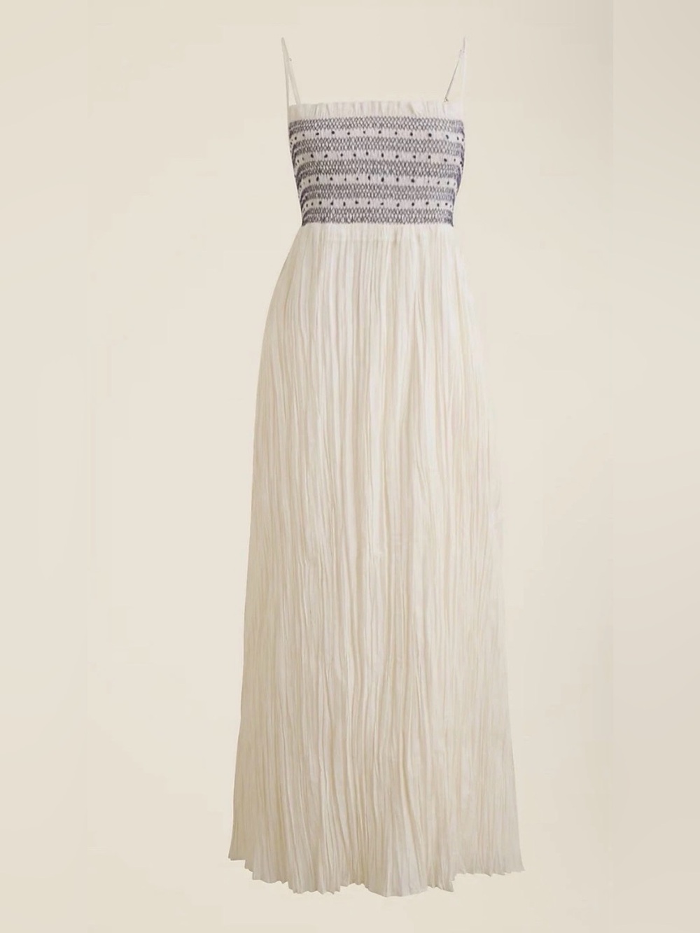 J. Crew Catania Crinkle Sun Dress Smocked in Ivory Sz. S Vacation CL095 $168 NEW